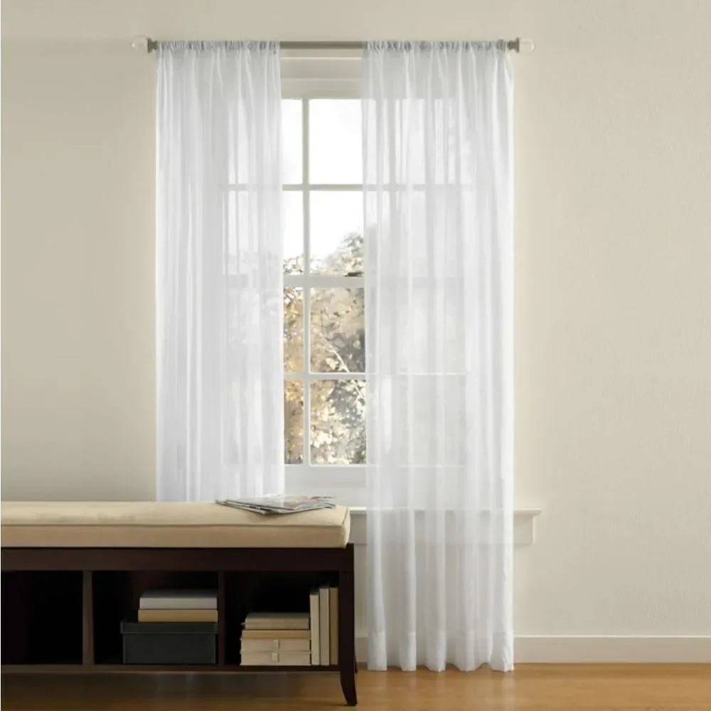 Mainstays White Crushed Voile Sheer Panel